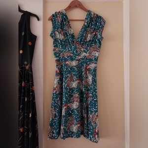 RARE Trashy Diva Ruffled Feathers 1940s dress size 10